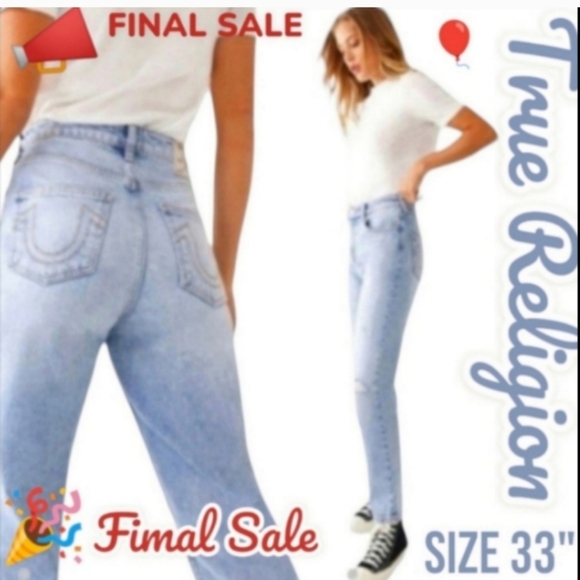 NWT True Religion Special Edition High-Rise Straight Leg 90's Style Jeans 👖🆕 - Picture 1 of 9